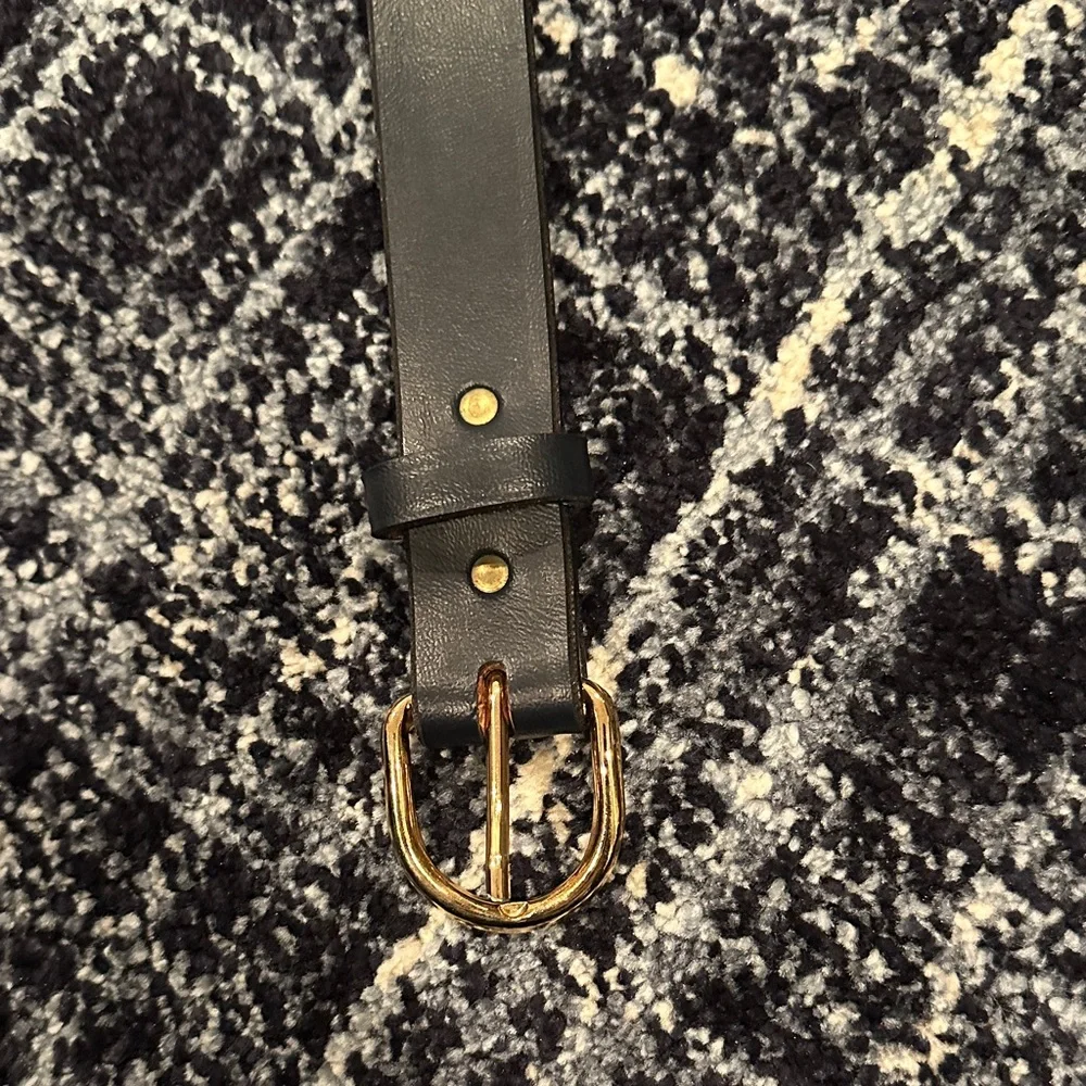 Classic Kids Dark Blue Belt with Gold Buckle